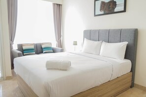 Bed sheets - Newly Furnished Studio Apartment at Menteng Park (Jakarta)