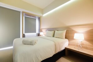 Room | Free WiFi, bed sheets - Fully Furnished Studio Apartment at Mustika Golf Residence (Cikarang)