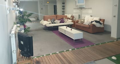 Modern interior diaphanous apartment/suite with capacity for 6 people.