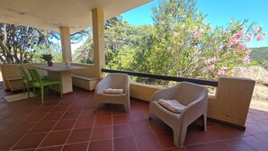 Panoramic Apartment, 2 Bedrooms, Patio, Partial Sea View | Teres/patio