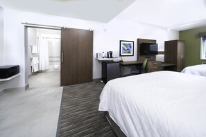 In-room safe, desk, laptop workspace, blackout curtains