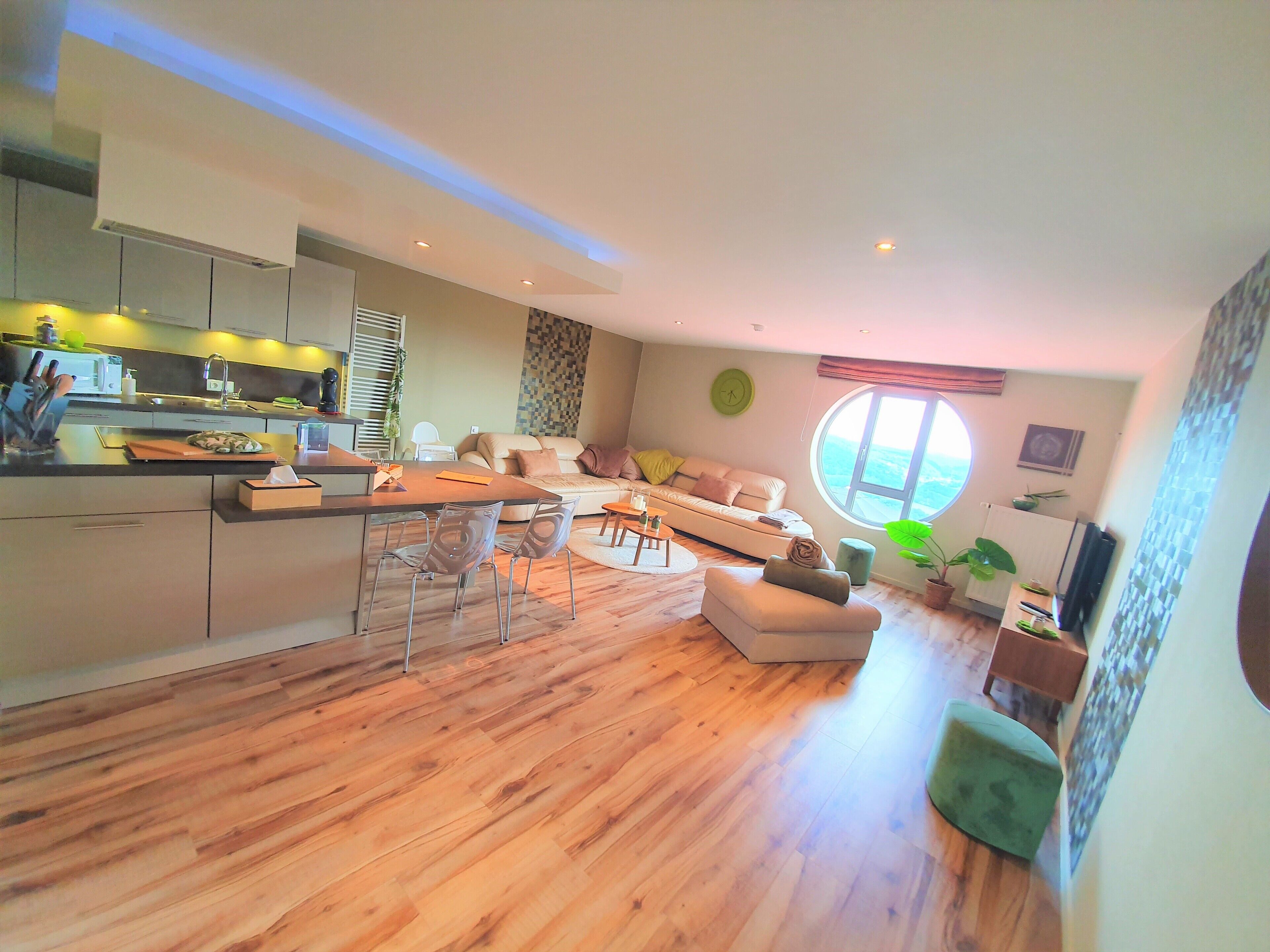 Deluxe Suite | Living area | 22-inch flat-screen TV with satellite channels, TV