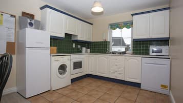 Microwave, electric kettle, toaster, high chair
