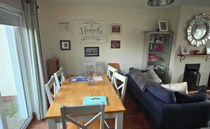 House, 3 Bedrooms, Fireplace, Sea View | Living area | Fireplace, DVD player