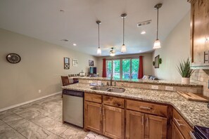 Condo, 2 Bedrooms | Private kitchen | Fridge, oven, coffee/tea maker, toaster - Riverfront Fun Rg 111 2 Bedroom Condo by RedAwning (New Braunfels)
