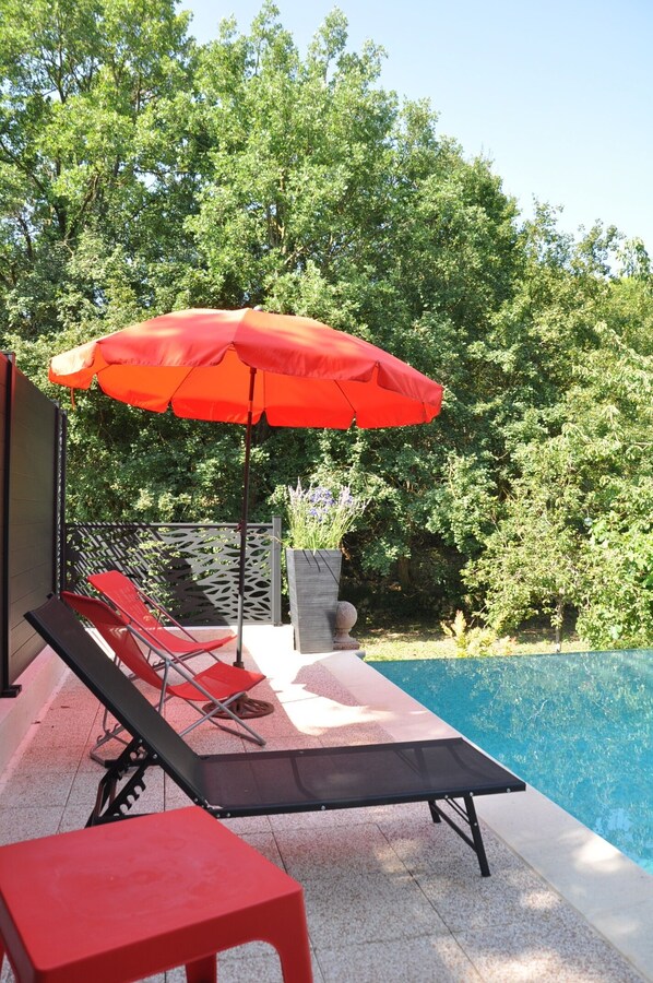 An infinity pool, a heated pool