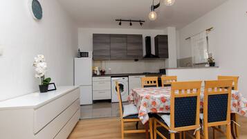 Apartment (A1) | Private kitchen | Fridge, oven, stovetop, dishwasher