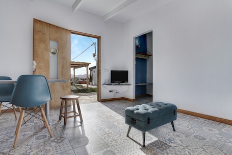 Living area. Villa "Bioenergika Luna" with Fibre Optic Wi-Fi, Terrace, Mountain View & Garden
