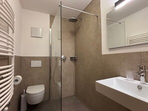 Shower, hair dryer, towels - Idyllic Apartment "Confolia 3" with Mountain View, Garden & Wi-Fi (La Valle)