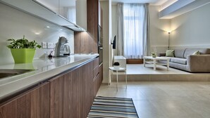 Full-sized fridge, microwave, oven, stovetop - Spinola park Studio (St. Julian's)
