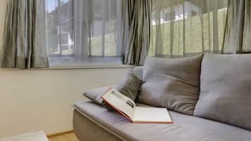 Een televisie, een dvd-speler, een tafeltennistafel en een stereo