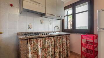 Frigorifero, piano cottura, pentole/stoviglie/utensili, spezie