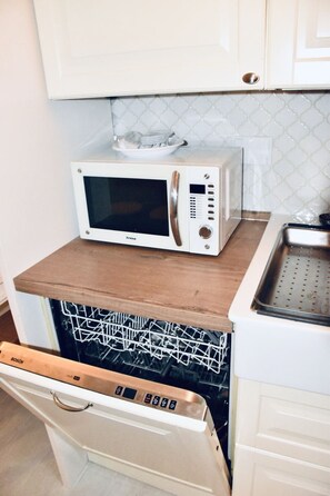 Microwave, oven, stovetop, dishwasher