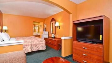 Studio Suite Comfort, 1 Tempat Tidur King, Bebas Asap Rokok | Selimut bulu angsa, tempat tidur Select Comfort, dan meja kerja