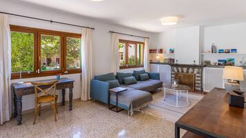 Télévision, cheminée