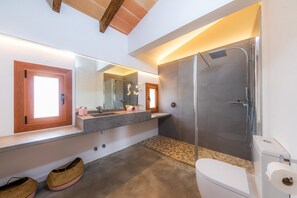 Bañera, secador de pelo, toallas