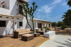 Terrace/patio - Beautiful Villa Can Cosmi with Wi-Fi, Pool, Terraces, Garden & Balcony; Parking Available (Es Canar)
