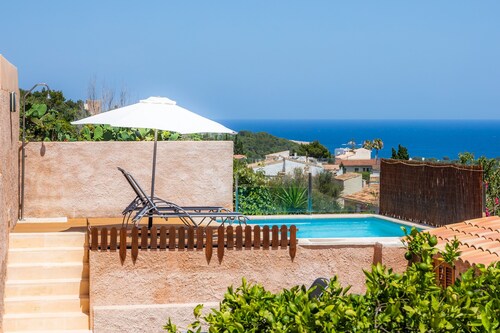 Vacation Home "Can Binitu" with Sea View, Mountain View, Balcony, Garden & Pool