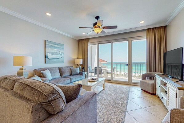 TV, DVD player, stereo