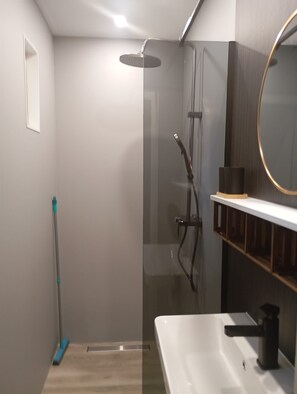 Ducha, secador de pelo, toallas