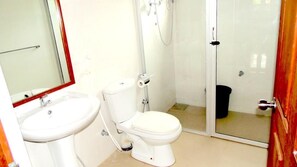 Shower, free toiletries, towels
