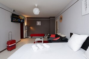 1 bedroom, desk, soundproofing, iron/ironing board