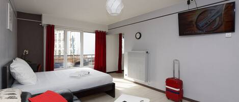 1 bedroom, desk, soundproofing, iron/ironing board
