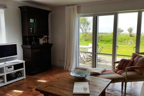 Televisie en een open haard