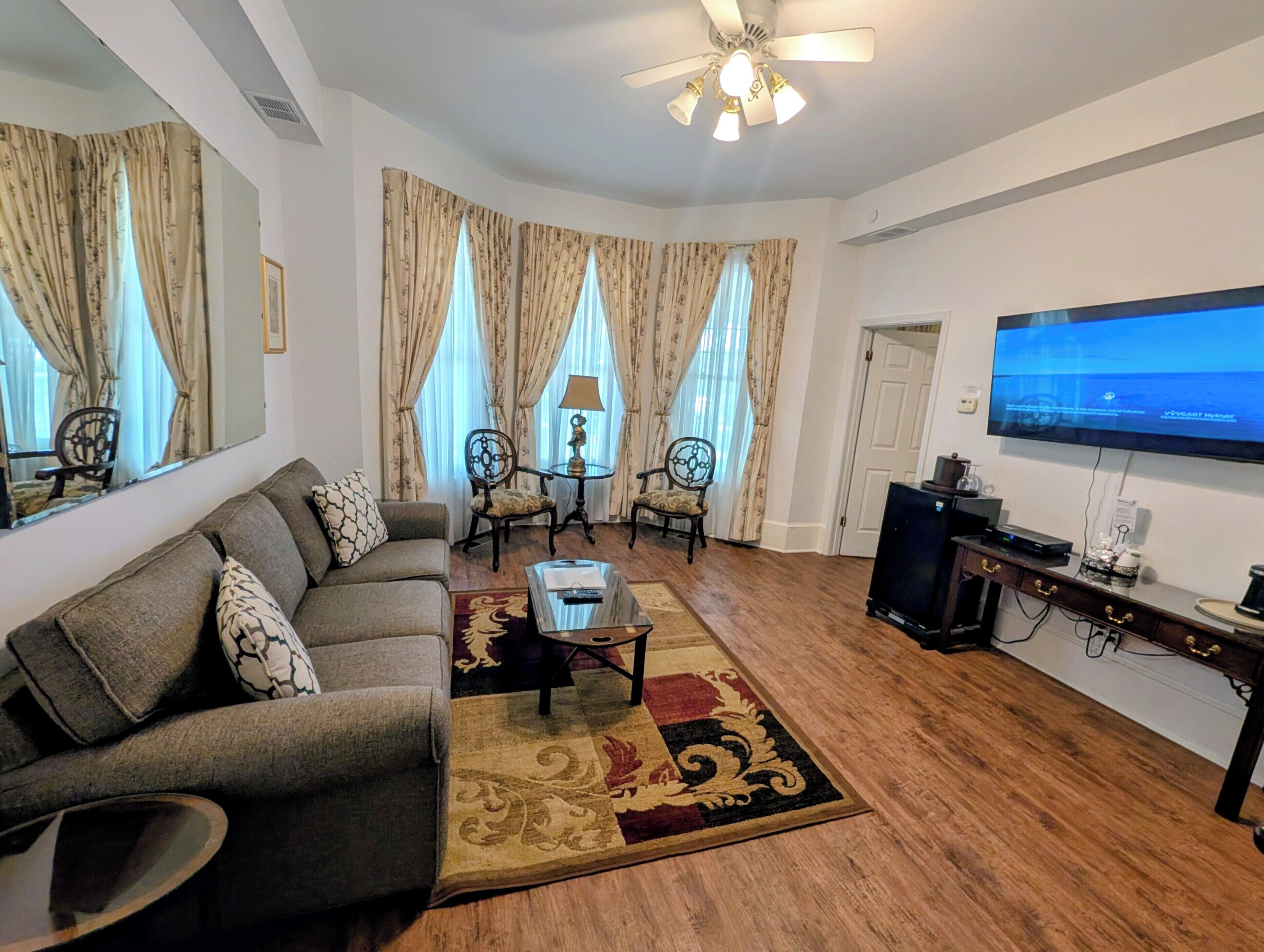 Room, Private Bathroom (Room 18 - Max 4 people) | Living area | TV
