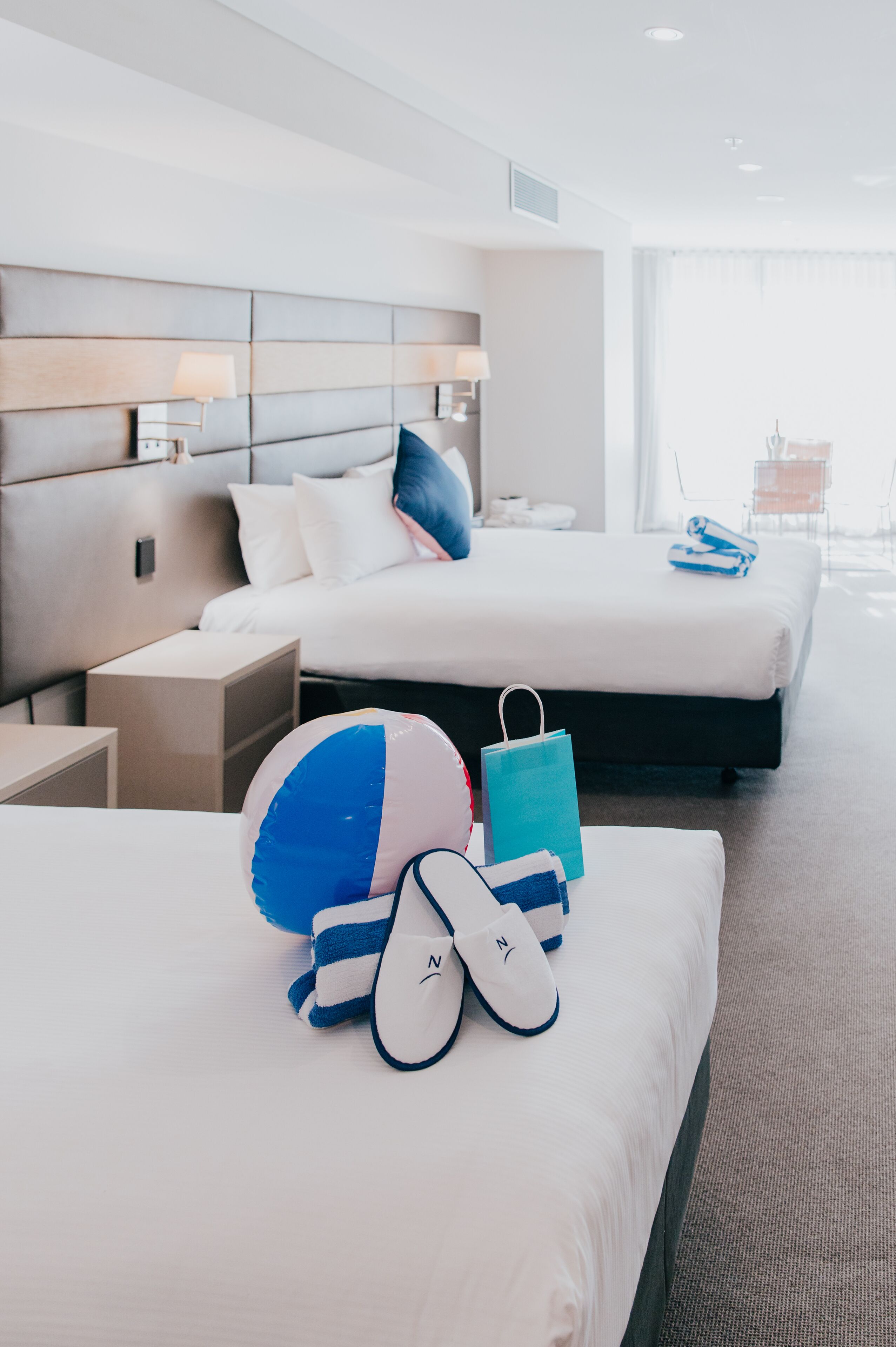 Superior Family Room with Bath, 1 Queen and 2 Single Beds | Minibar, in-room safe, desk, laptop workspace