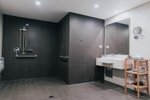 Superior Family Accessible Room, 1 Queen and 2 Single Beds | Bathroom | Shower, eco-friendly toiletries, hair dryer, towels - Novotel Newcastle Beach (Newcastle)