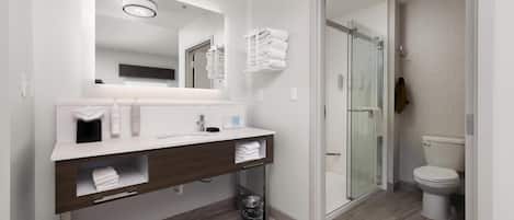 King Studio Suite with 1 double sofa bed | Bathroom | Free toiletries, hair dryer, towels, soap