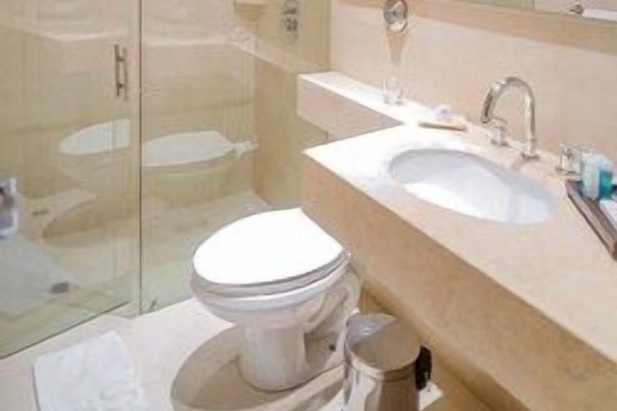 Bathroom | Shower, rainfall showerhead, free toiletries, towels