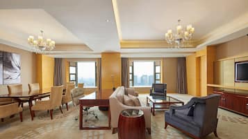 42-inch LCD TV with satellite channels, TV, iPod dock