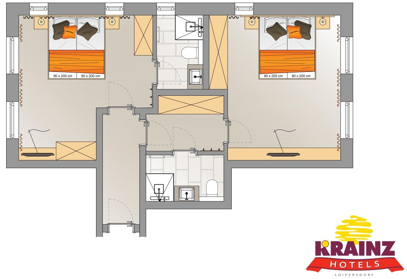 2 eco-spar rooms with connecting door | minibar, in-room safe, desk, blackout curtains