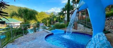 Indoor pool, outdoor pool, open 8:00 AM to 10:00 PM, pool loungers