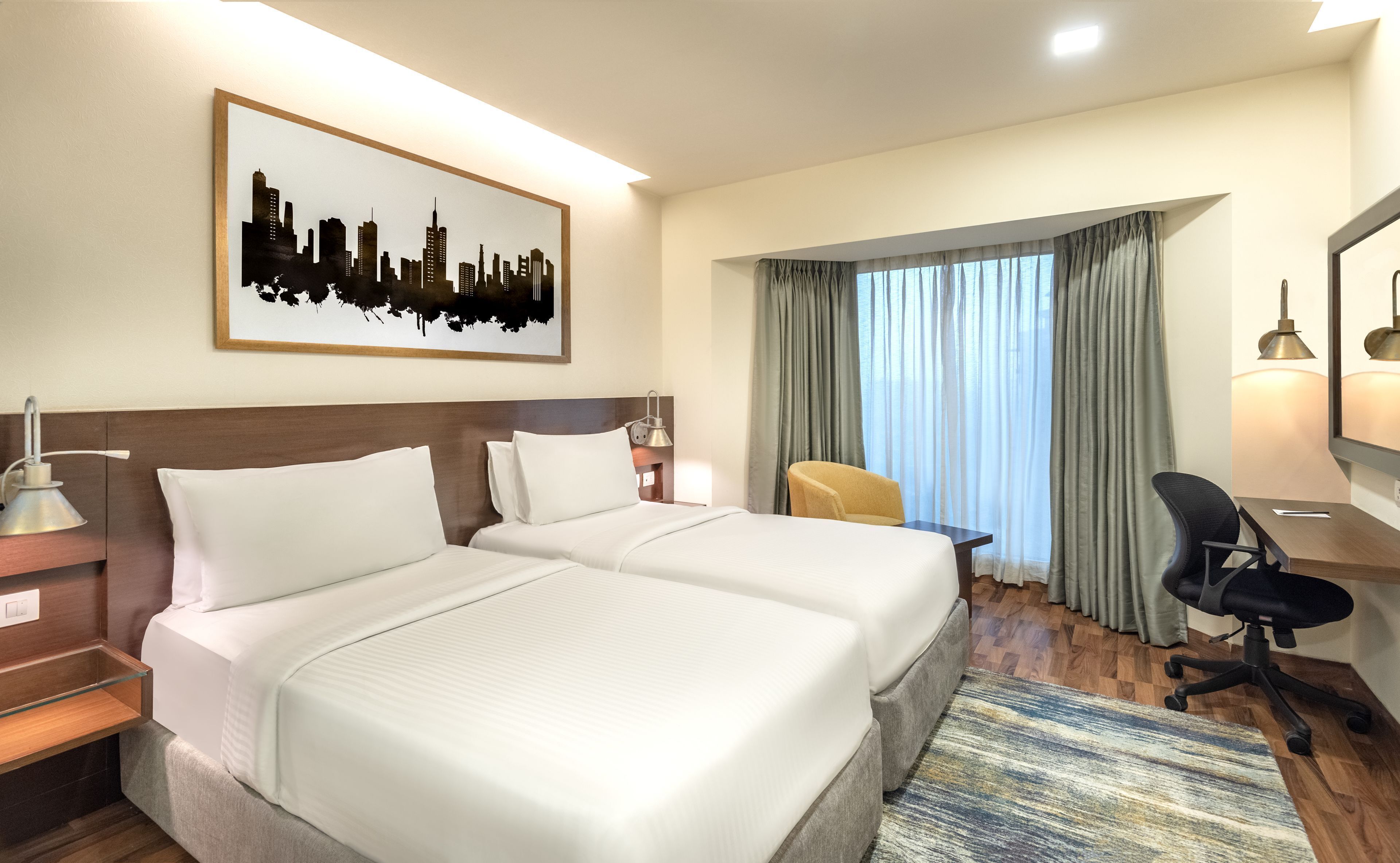 Premium bedding, memory foam beds, minibar, in-room safe