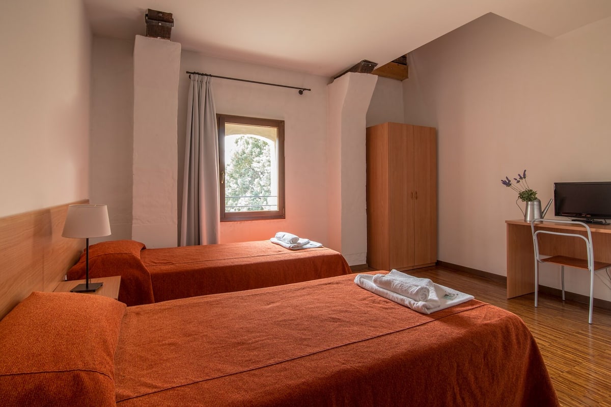 Comfort Double Room, 2 Twin Beds, Private Bathroom, Garden View | Desk, laptop workspace, blackout drapes, WiFi (free)