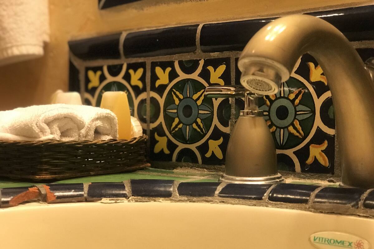 design suite with hikiing package to las parras or tabor | bathroom | shower, rainfall showerhead, hair dryer, towels