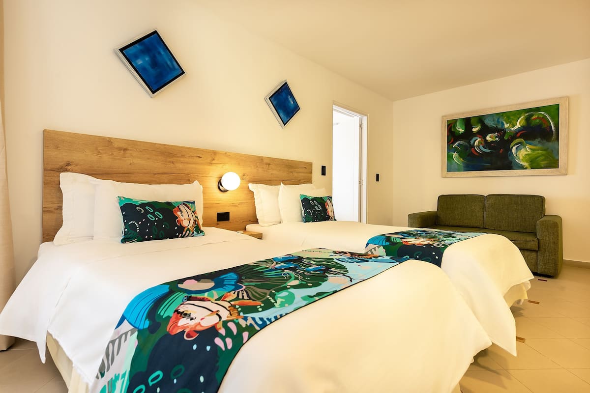 Ropa de cama de alta calidad, edredón y cortinas blackout