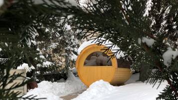Salas de tratamiento para parejas, sauna y tina de hidromasaje