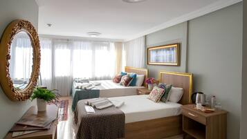 Egyptian cotton sheets, premium bedding, pillow-top beds, minibar