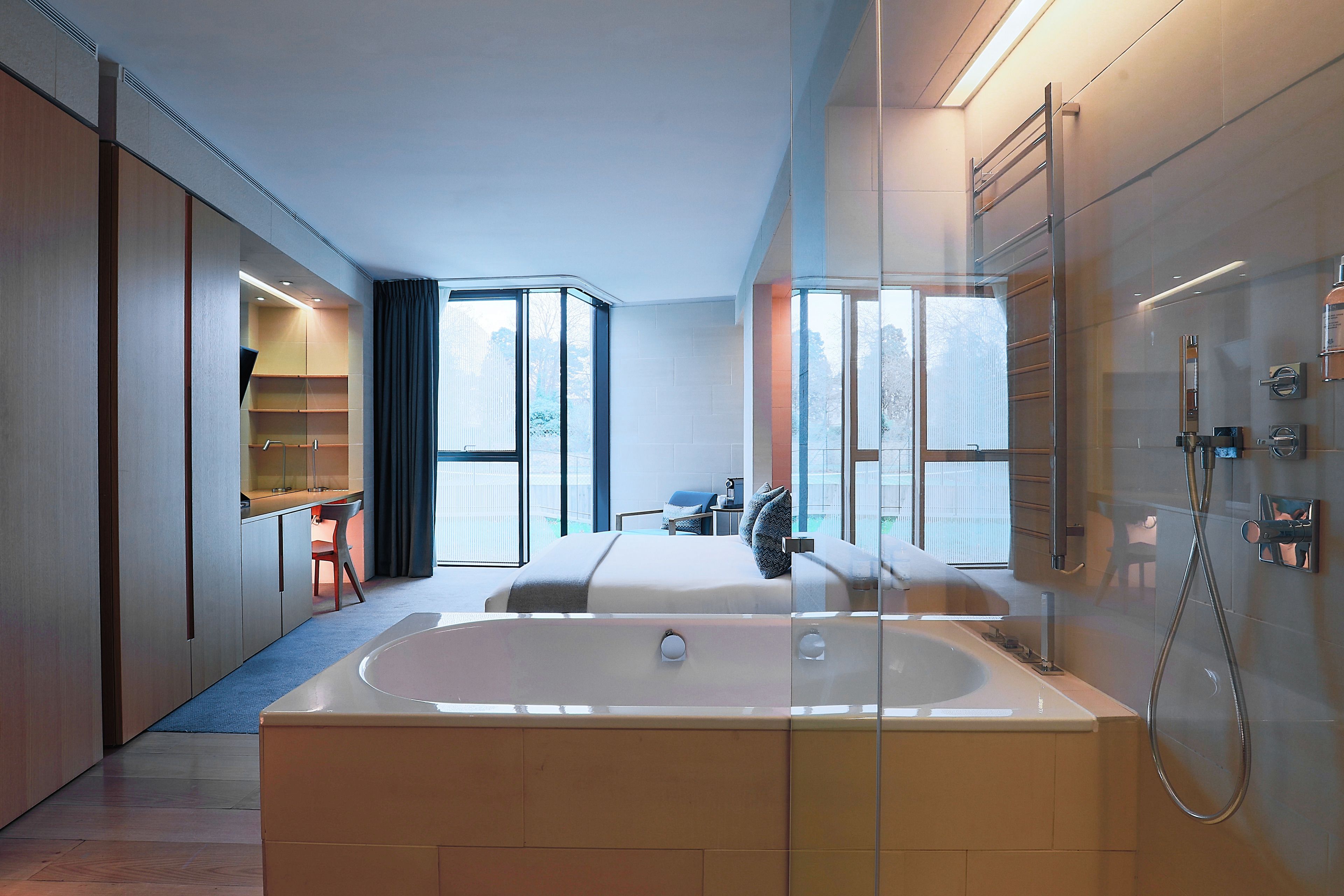 club deluxe room | bathroom | free toiletries, hair dryer, towels, soap