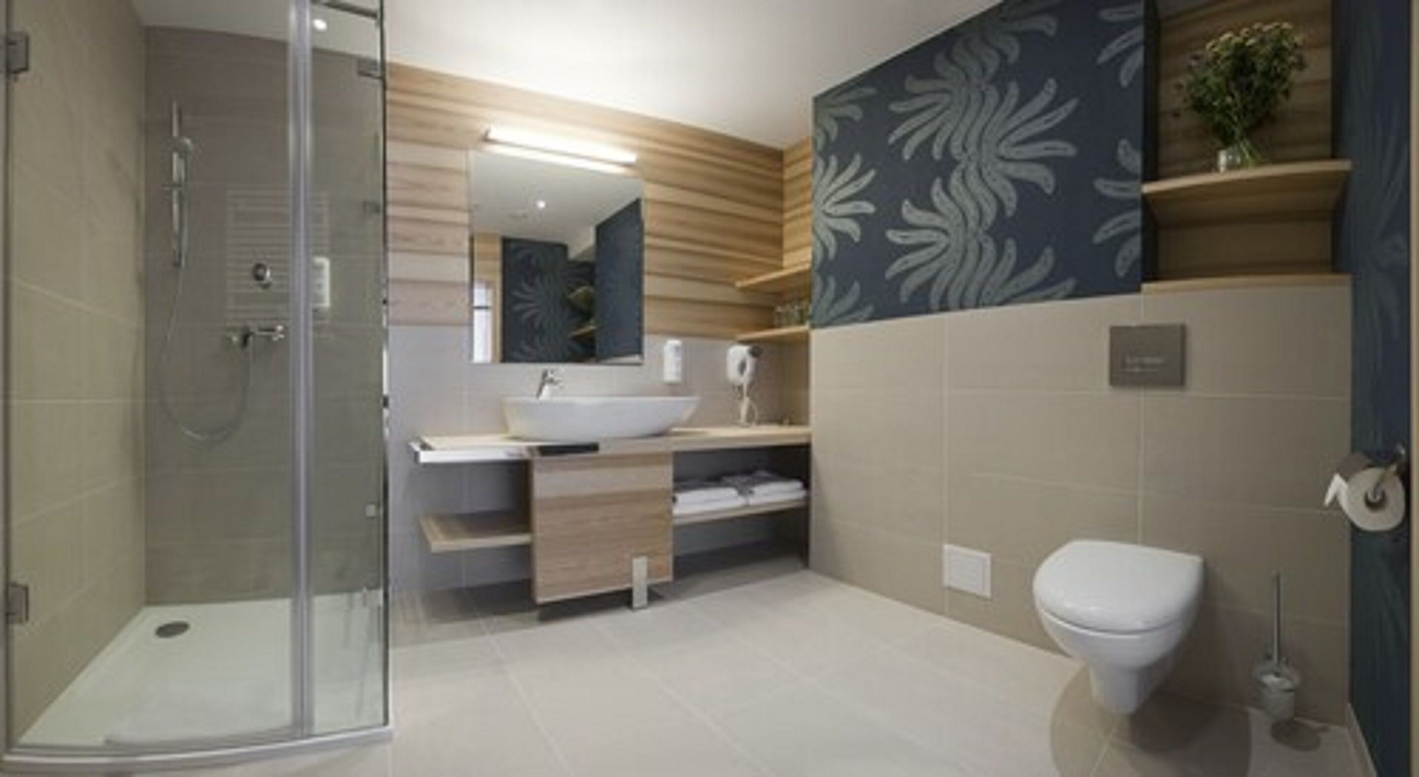 shower, free toiletries, hair dryer, bathrobes