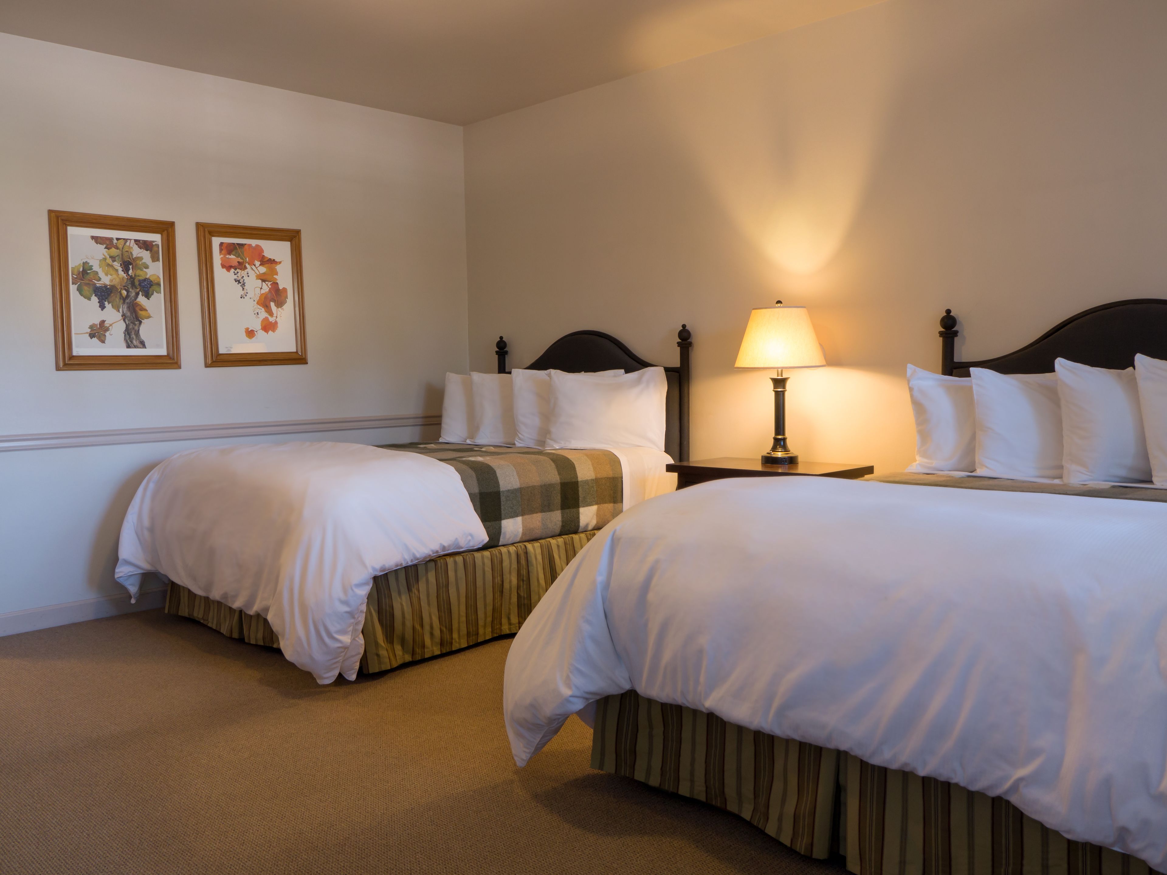 pillow-top beds, desk, laptop workspace, iron/ironing board