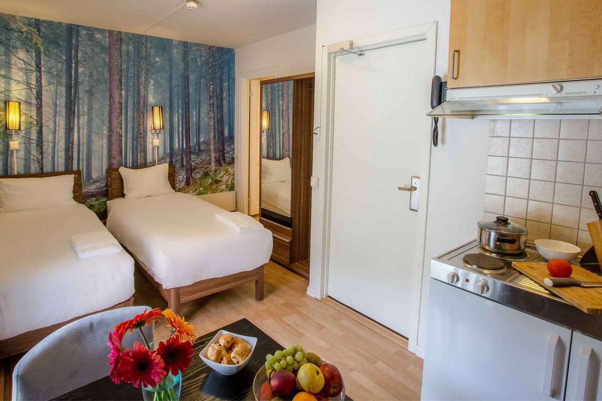 Budget Double Room | Blendingsgardiner, strykejern/-brett og wi-fi (inkludert)
