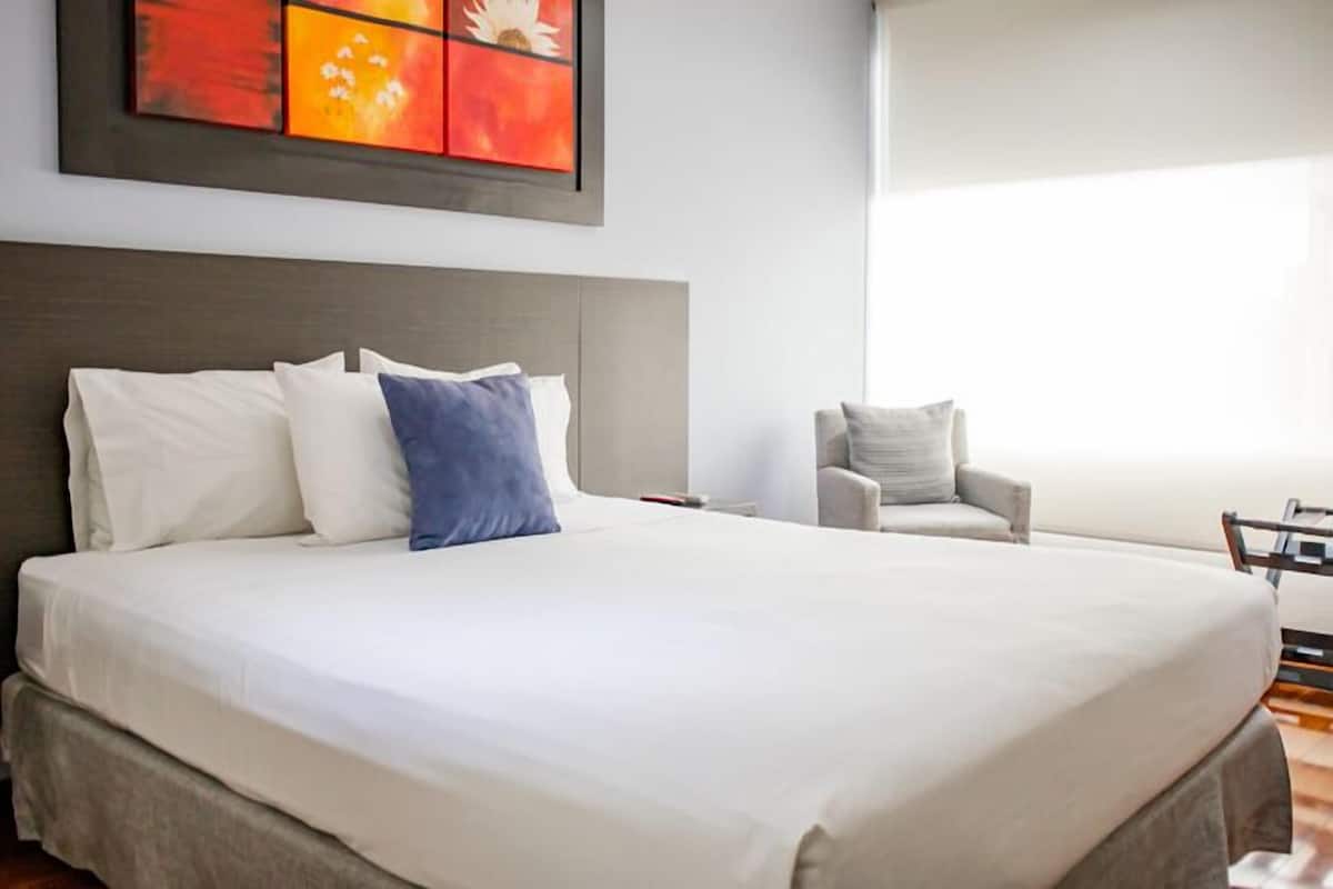 Hypo-allergenic bedding, down comforters, memory foam beds, minibar