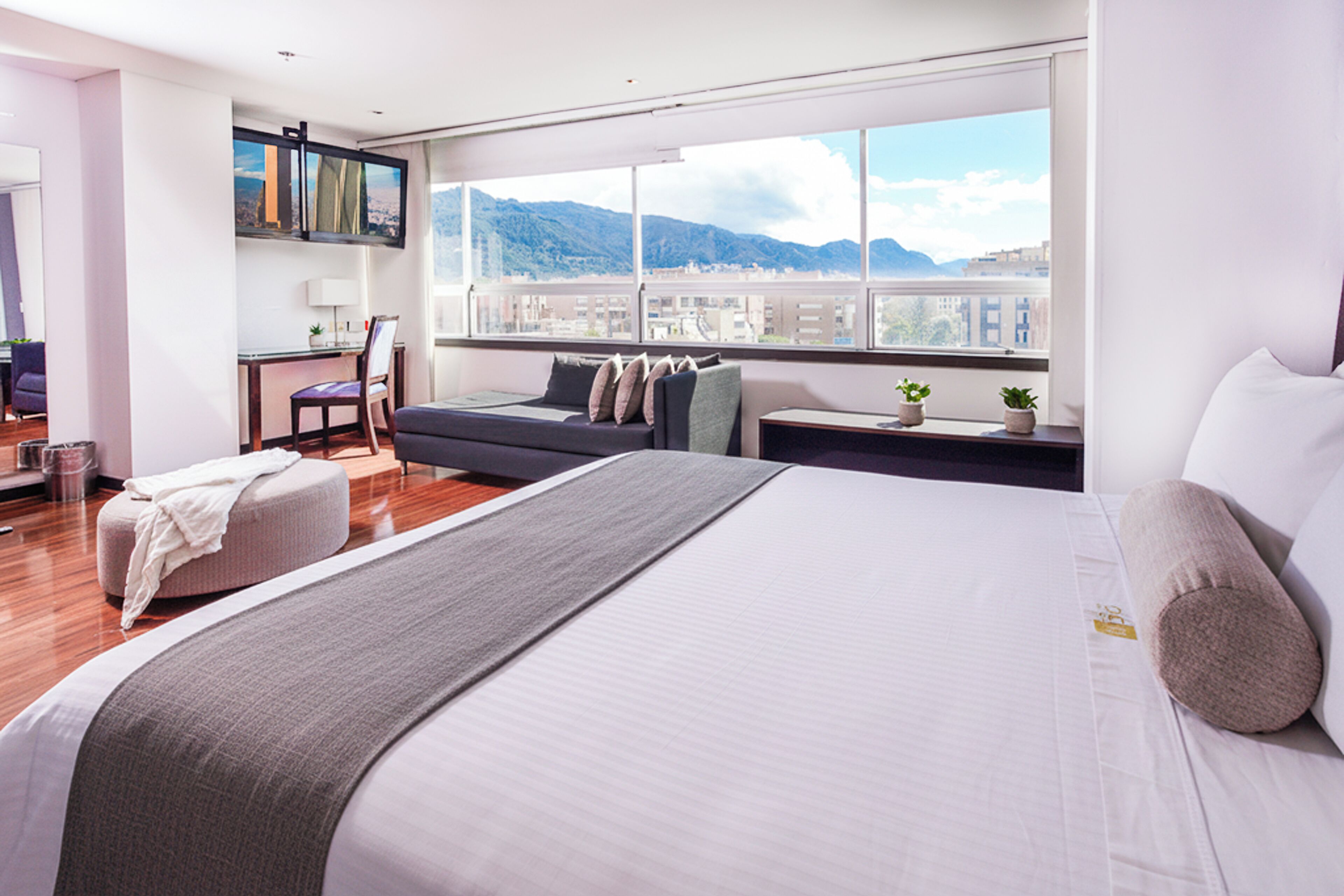 Hypo-allergenic bedding, down duvets, memory-foam beds, minibar