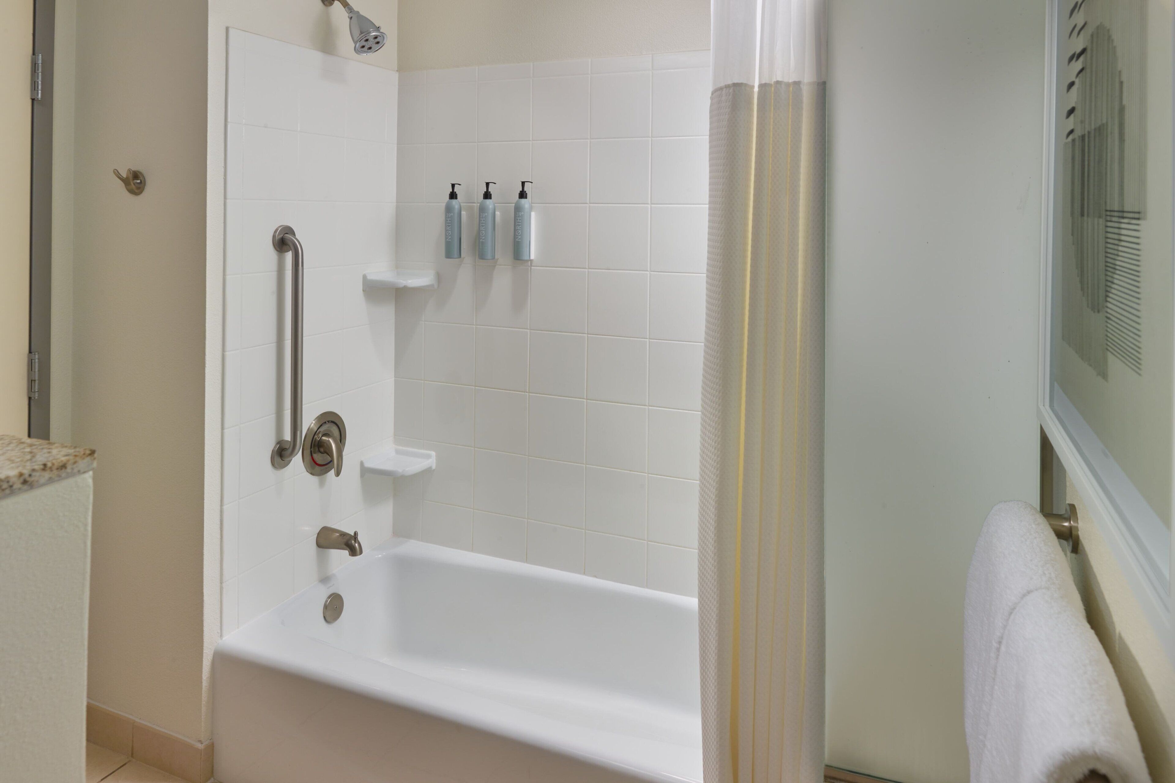 free toiletries, hair dryer, towels, soap