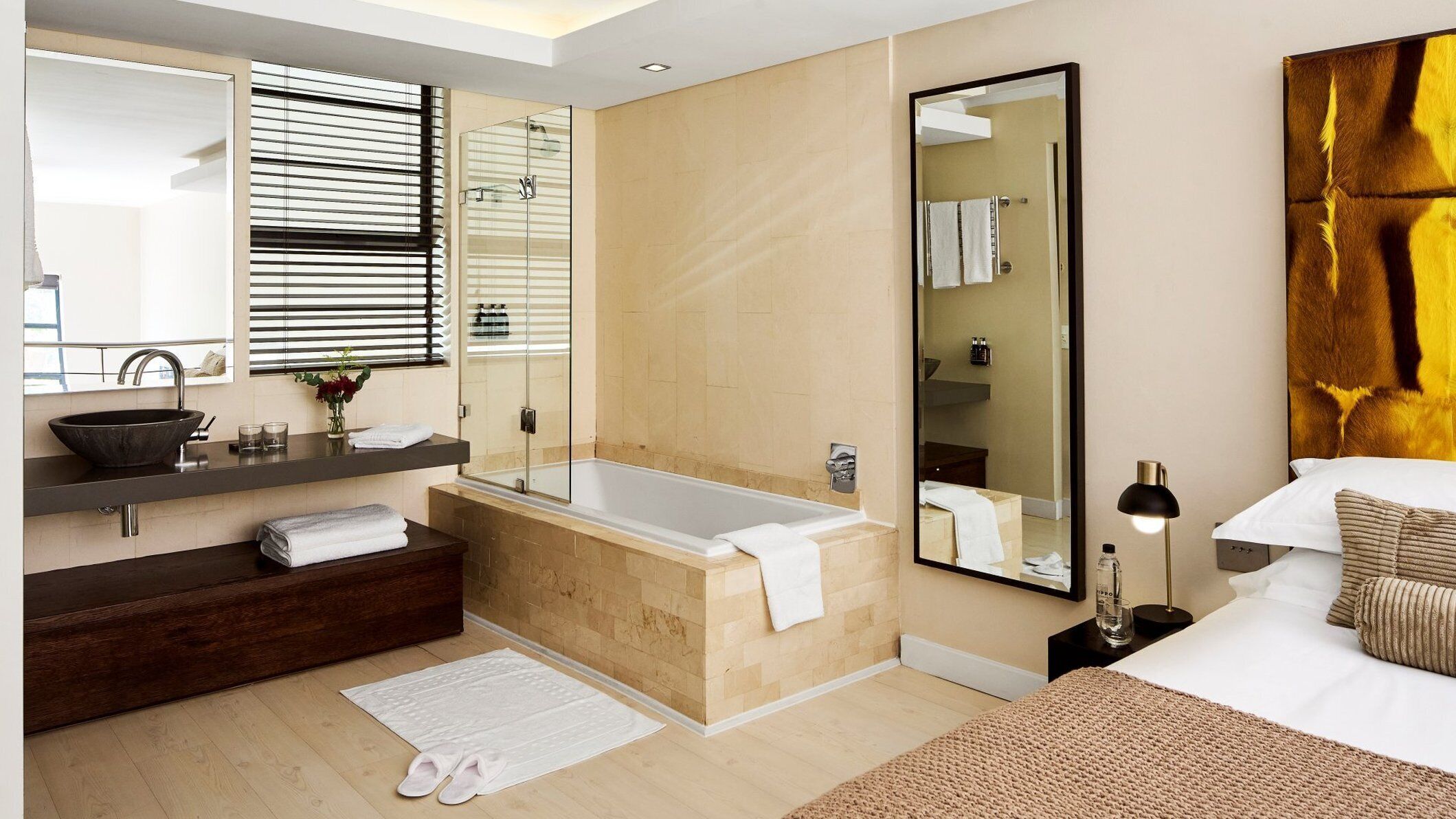 shower, free toiletries, hair dryer, slippers